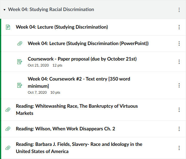 Canvas module view for Week 04